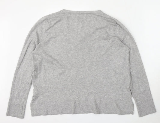 Primark Womens Grey V-Neck Polyester Pullover Jumper Size 14