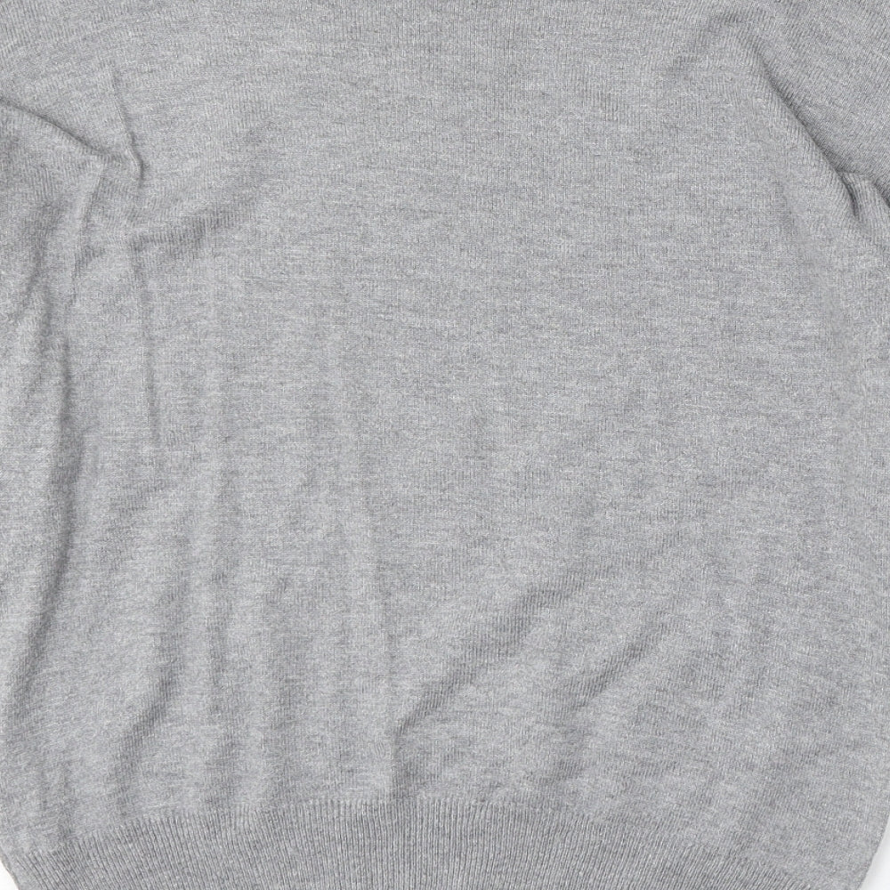 F&F Womens Grey Round Neck Viscose Pullover Jumper Size 8