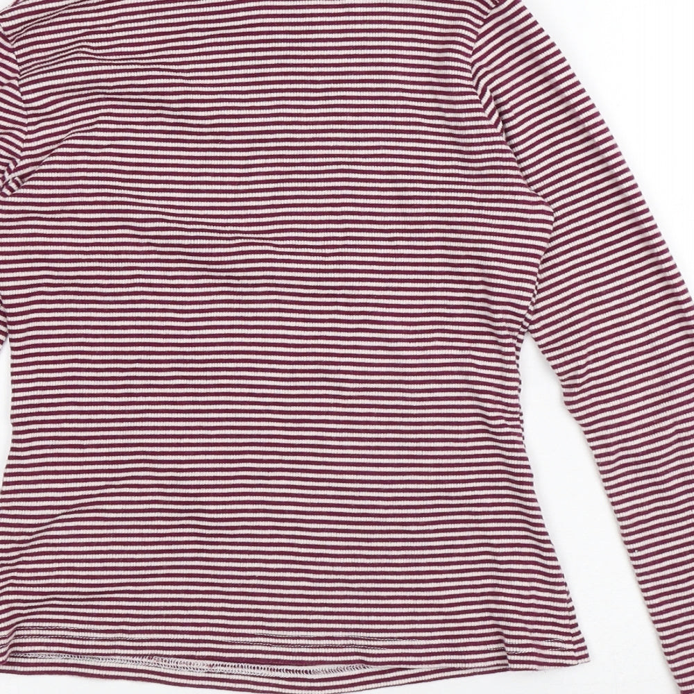 I Love Girls Wear Girls Multicoloured Striped Cotton Pullover T-Shirt Size 13 Years Round Neck