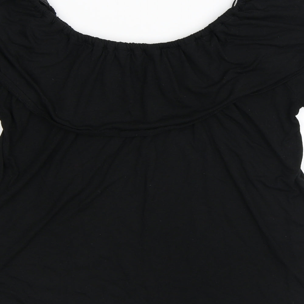 Womens UK Size S Dunnes Stores Black Basic T-Shirt