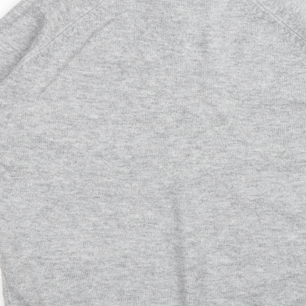 Intuition Womens Grey Round Neck Floral Acrylic Pullover Jumper Size 10 - Flowers