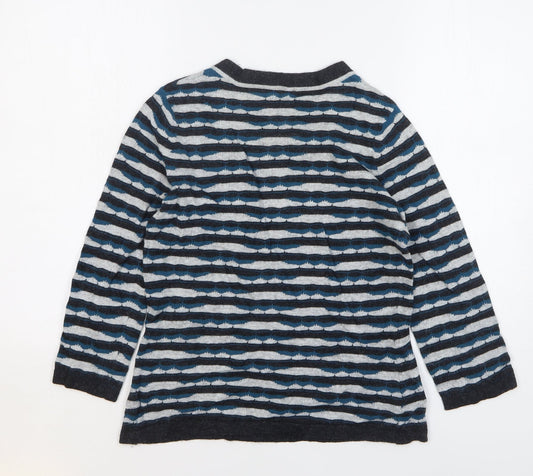 Country Casuals Womens Multicoloured Square Neck Striped Cotton Pullover Jumper Size S