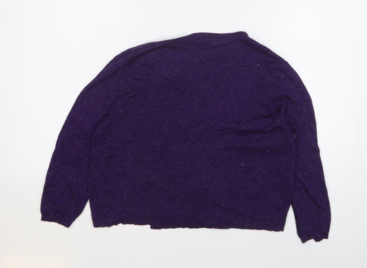 Womens UK Size 12 M&Co Purple Cardigan Jumper