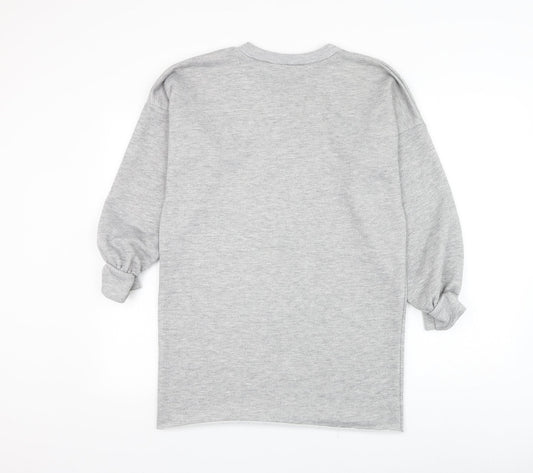 Boohoo Womens Grey Polyester Pullover Sweatshirt Size 6 Pullover