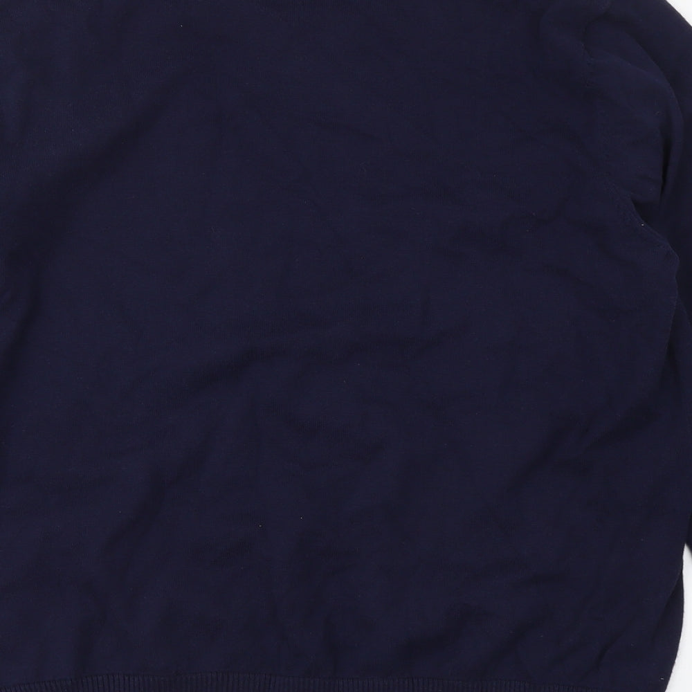 Burton Mens Blue V-Neck Cotton Pullover Jumper Size XL