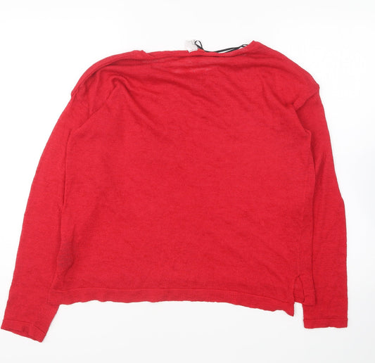 Womens UK Size M H&M Red Pullover Jumper