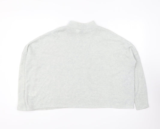 H&M Womens Grey High Neck Acrylic Pullover Jumper Size XS