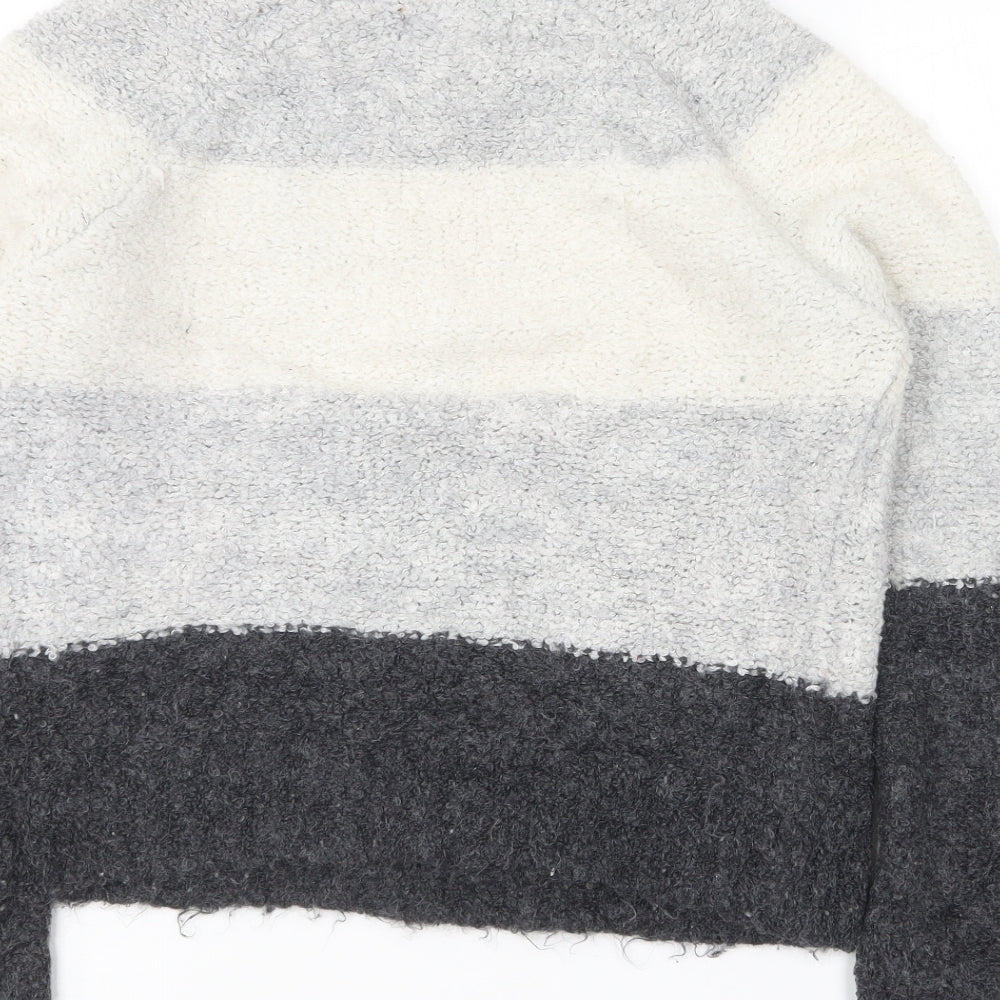 Primark Womens Grey Round Neck Camouflage Acrylic Pullover Jumper Size XS