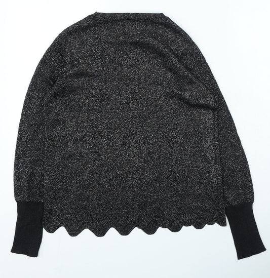 TU Womens Silver Round Neck Viscose Pullover Jumper Size 12