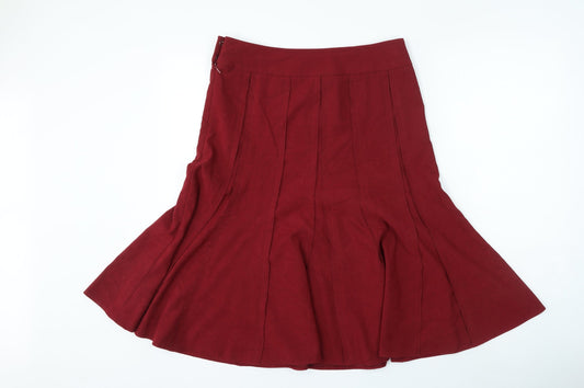 BHS Womens Red Polyester Trumpet Skirt Size 30 Zip