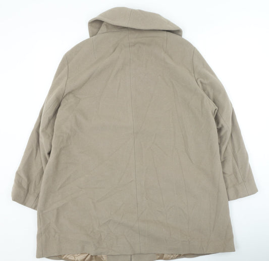 Womens UK Size L Preworn Beige Overcoat