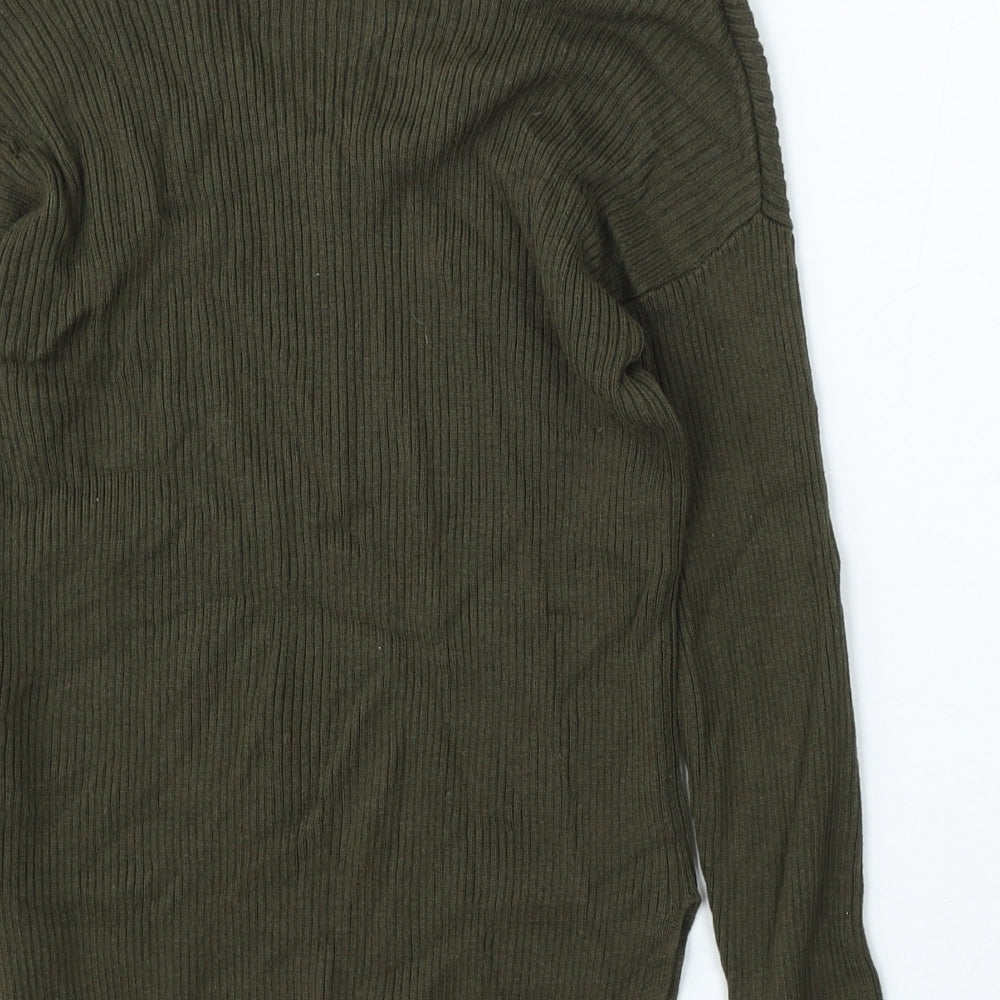 915 Generation Girls Green V-Neck Viscose Pullover Jumper Size 10-11 Years