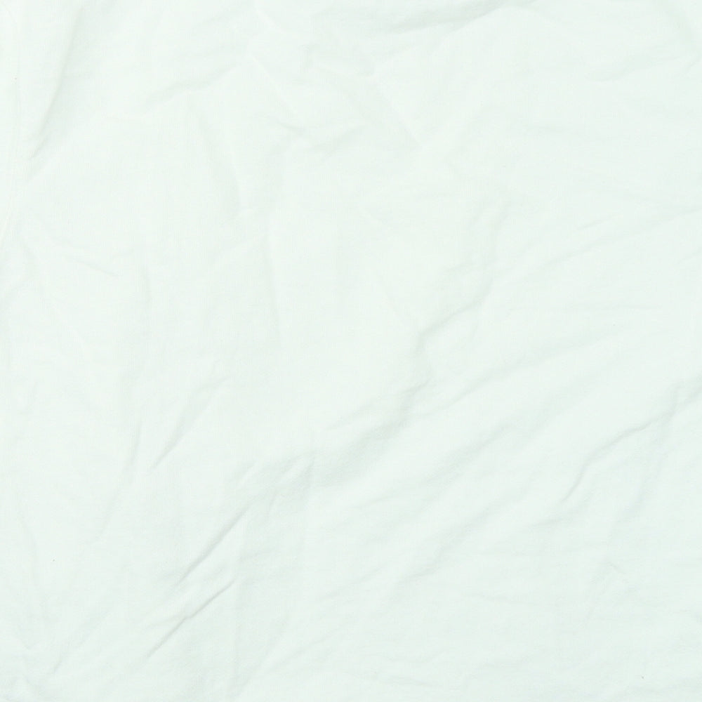 Bershka Womens White Cotton Pullover Sweatshirt Size M Pullover