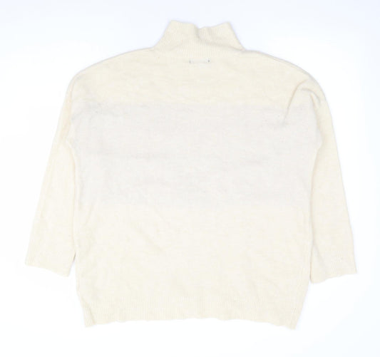Avenue Womens Beige Mock Neck Acrylic Pullover Jumper Size M - All I want for Christmas is You