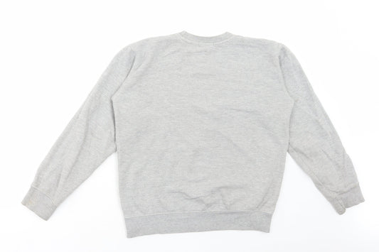Boohoo Womens Grey Cotton Pullover Sweatshirt Size 8 Pullover