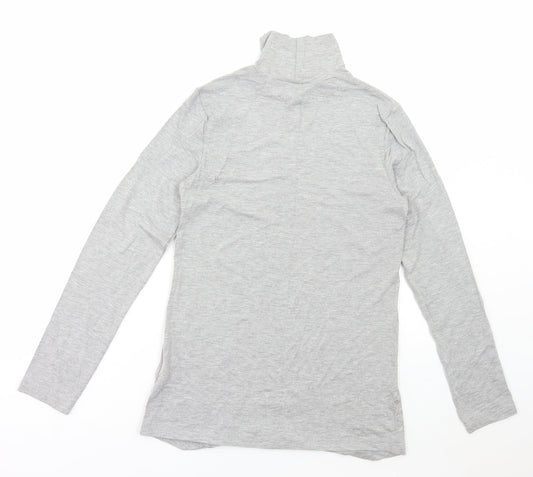 ASOS Womens Grey Viscose Basic T-Shirt Size 8 High Neck