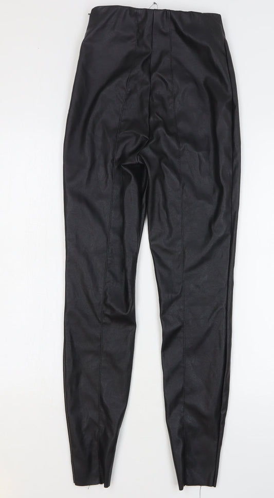 ASOS Womens Black Polyester Skinny Jeans Size 6 L29 in Regular Zip - Faux Leather