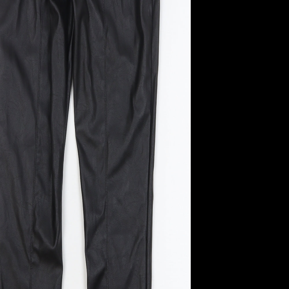 ASOS Womens Black Polyester Skinny Jeans Size 6 L29 in Regular Zip - Faux Leather
