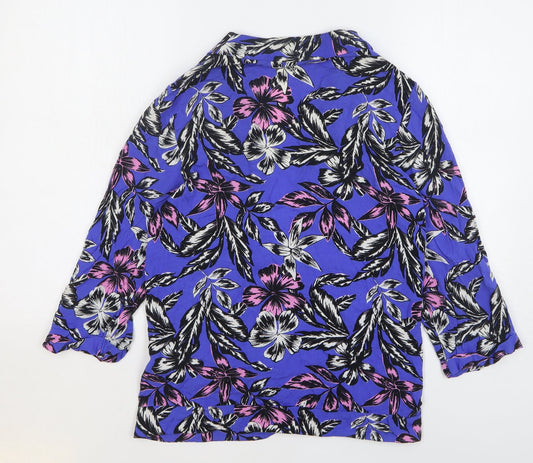 New Look Womens Multicoloured Floral Viscose Jacket Blazer Size 14