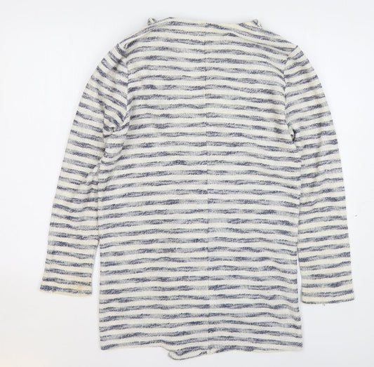 George Womens Beige V-Neck Striped Cotton Cardigan Jumper Size 12