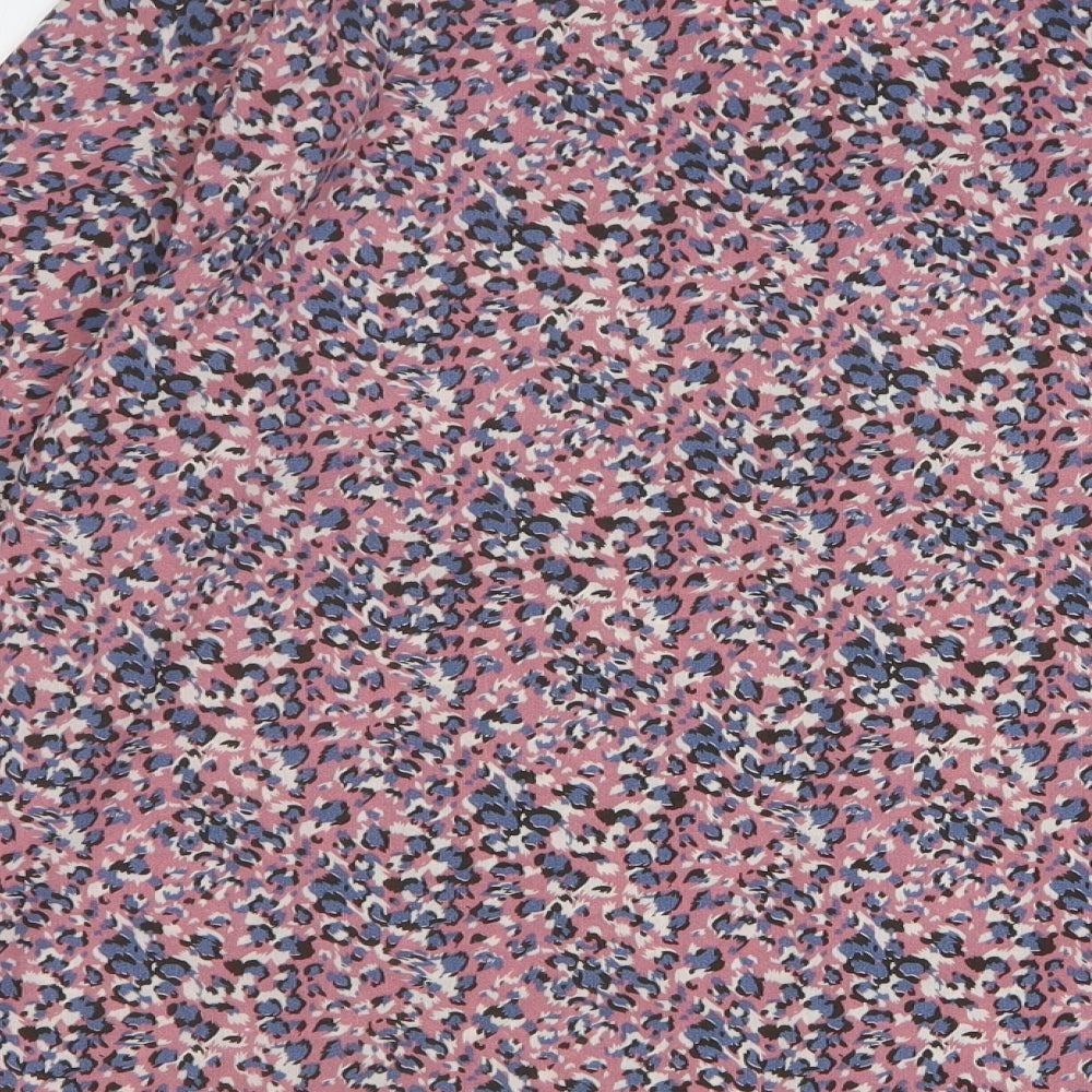 SheIn Womens Multicoloured Animal Print Polyester Basic Blouse Size 10 V-Neck