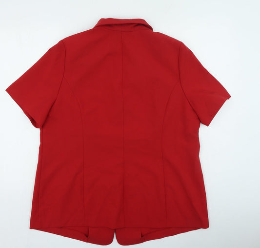 essence Womens Red Jacket Size 16 Button