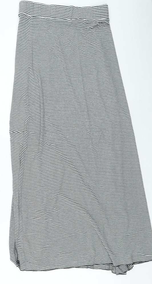 Only Womens Black Striped Viscose Maxi Skirt Size S