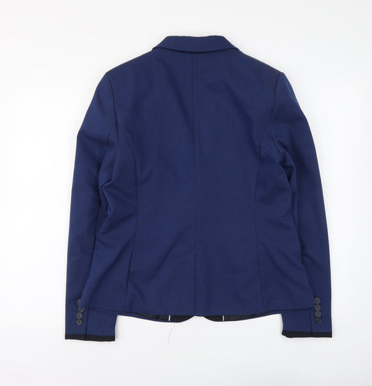 NEXT Womens Blue Polyester Jacket Suit Jacket Size 10