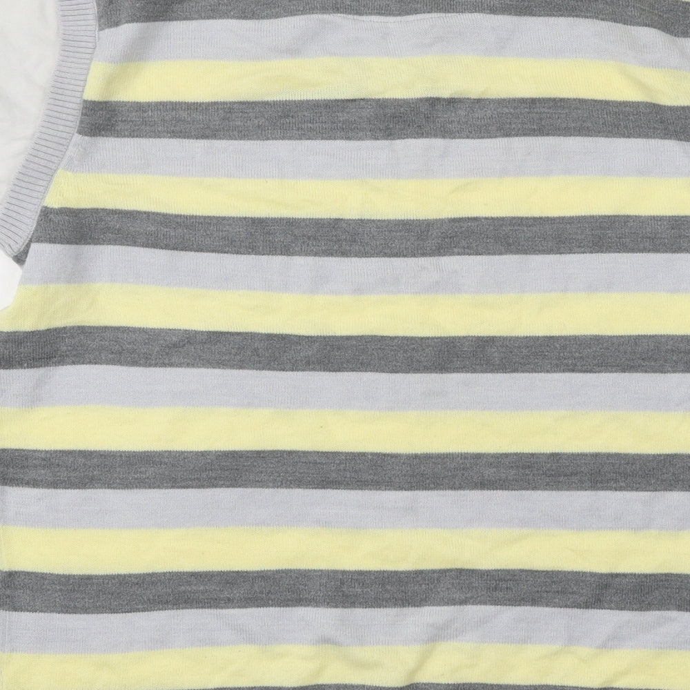 New Look Mens Multicoloured Round Neck Striped Acrylic Pullover Jumper Size M