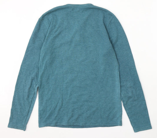 River Island Mens Blue Round Neck Polyester Pullover Jumper Size S