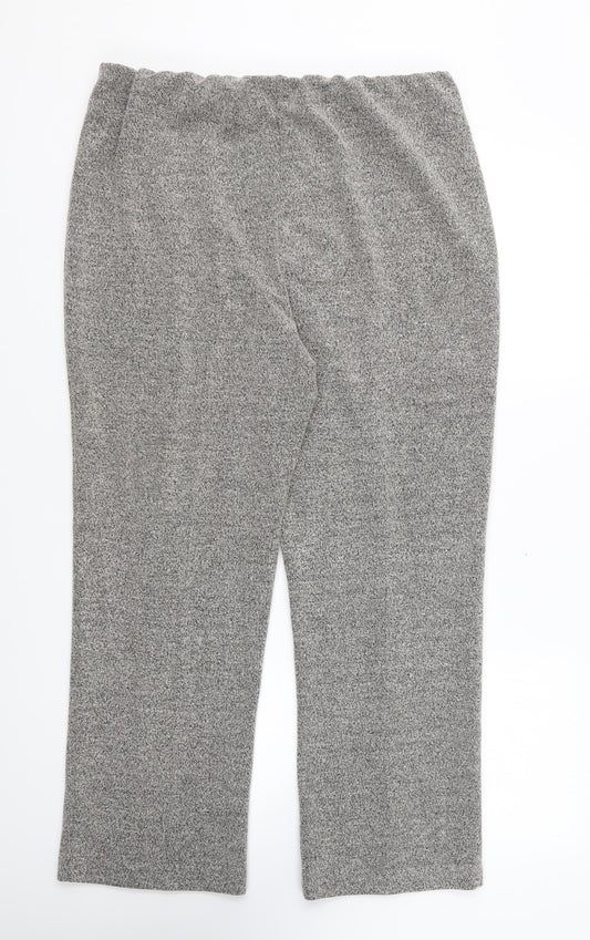 Classic Womens Grey Polyester Trousers Size 14 L26 in Regular