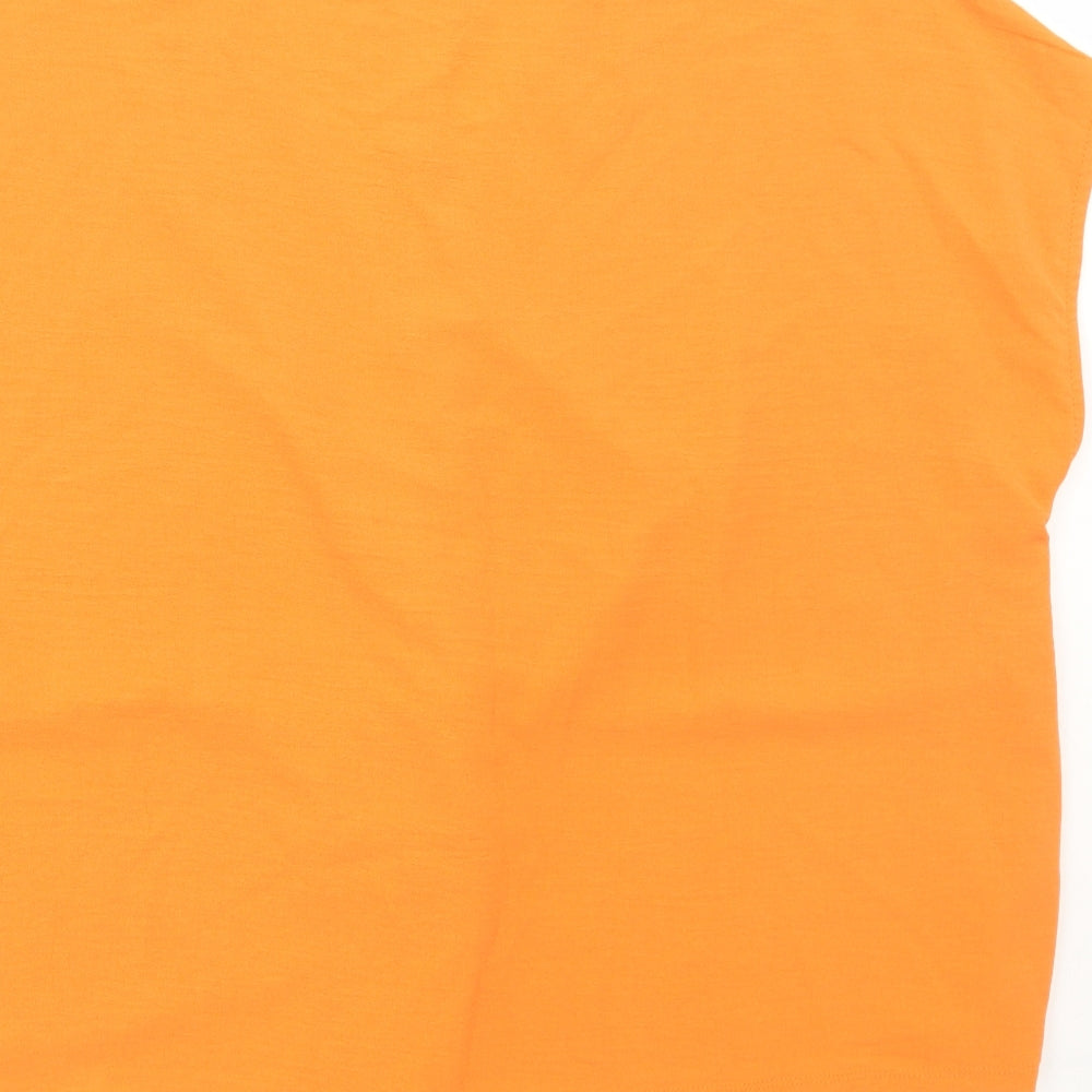 Womens UK Size XL Gallery Orange Basic Blouse