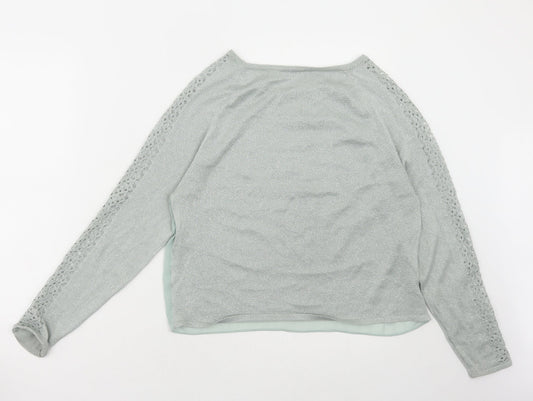 Womens UK Size M Preworn Green Pullover Jumper