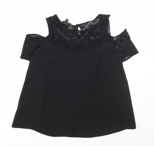 Womens UK Size 10 Atmosphere Black Basic Blouse