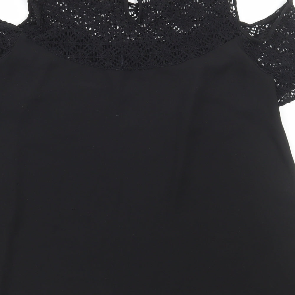 Womens UK Size 10 Atmosphere Black Basic Blouse