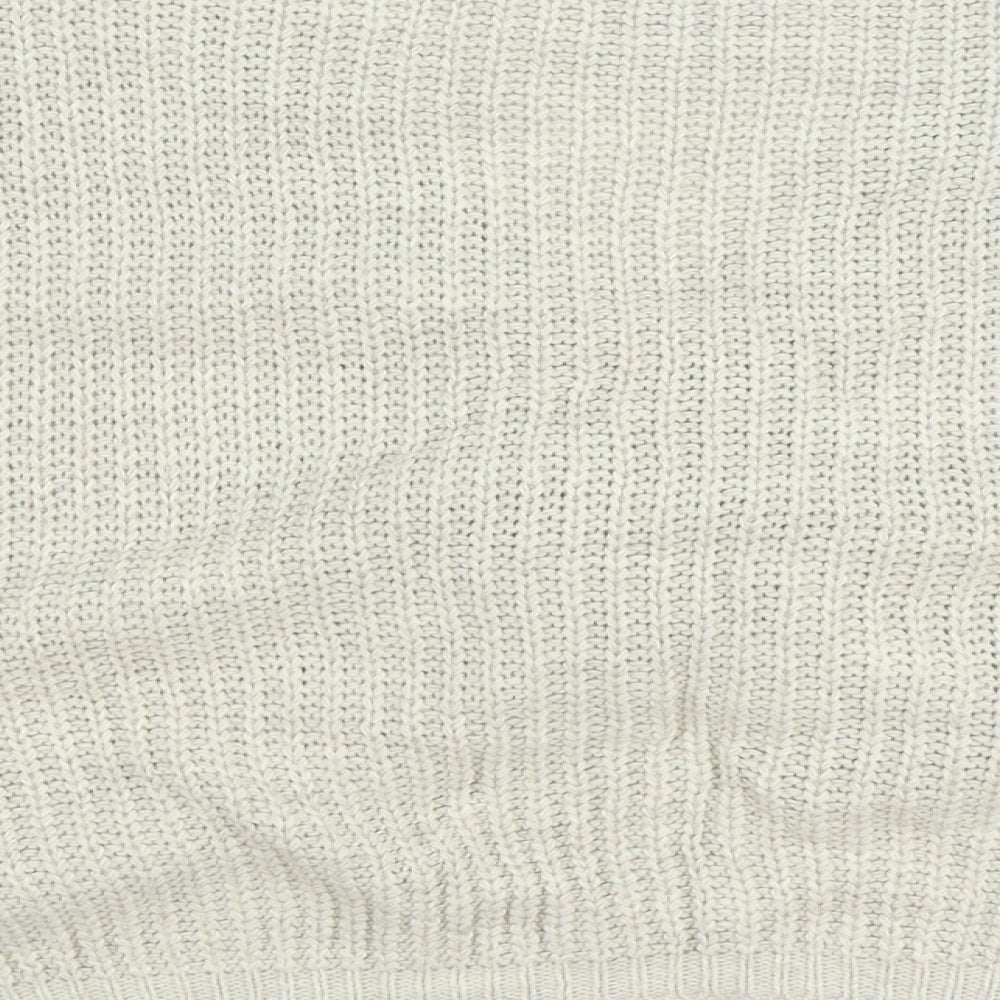 Luisa Ricci Womens Ivory V-Neck Acrylic Pullover Jumper Size M