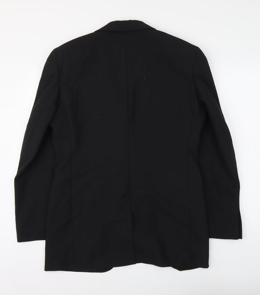 George Mens Black Polyester Jacket Suit Jacket Size 36