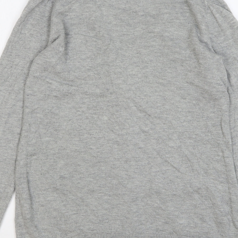 Gap Womens Grey V-Neck Nylon Cardigan Jumper Size S