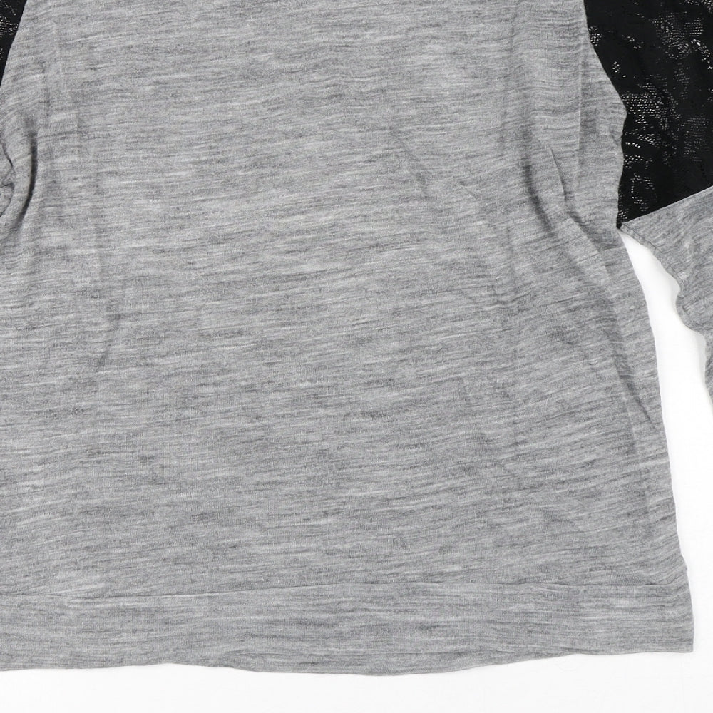 Womens UK Size S Zara Grey Basic T-Shirt