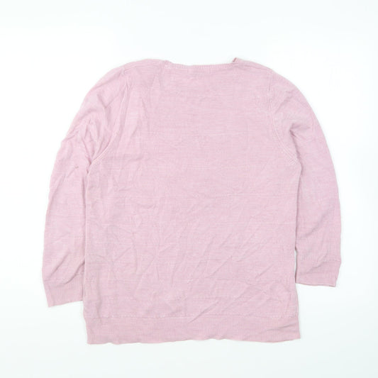 Womens UK Size 14 Marks and Spencer Pink Pullover Jumper