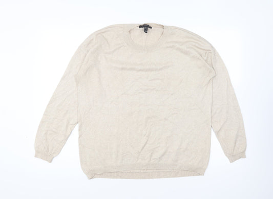 Atmosphere Womens Beige Round Neck Viscose Pullover Jumper Size 18