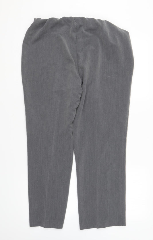 Bonmarché Womens Grey Polyester Trousers Size 14 L25 in Regular