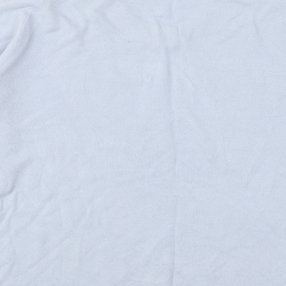 Marks and Spencer Mens Blue V-Neck Acrylic Pullover Jumper Size L