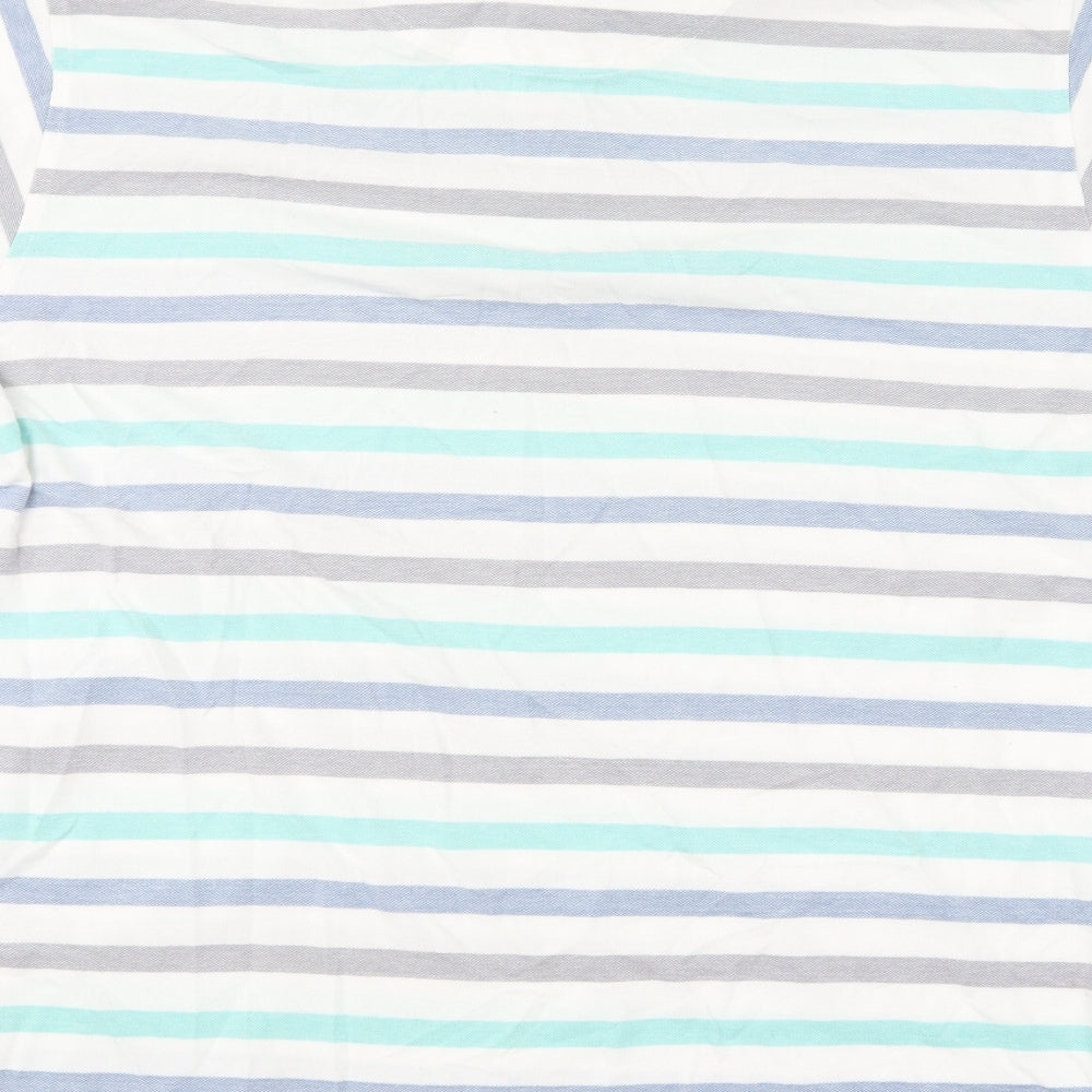 Colin Montgomore Mens Blue Striped Cotton Polo Size M Collared Pullover