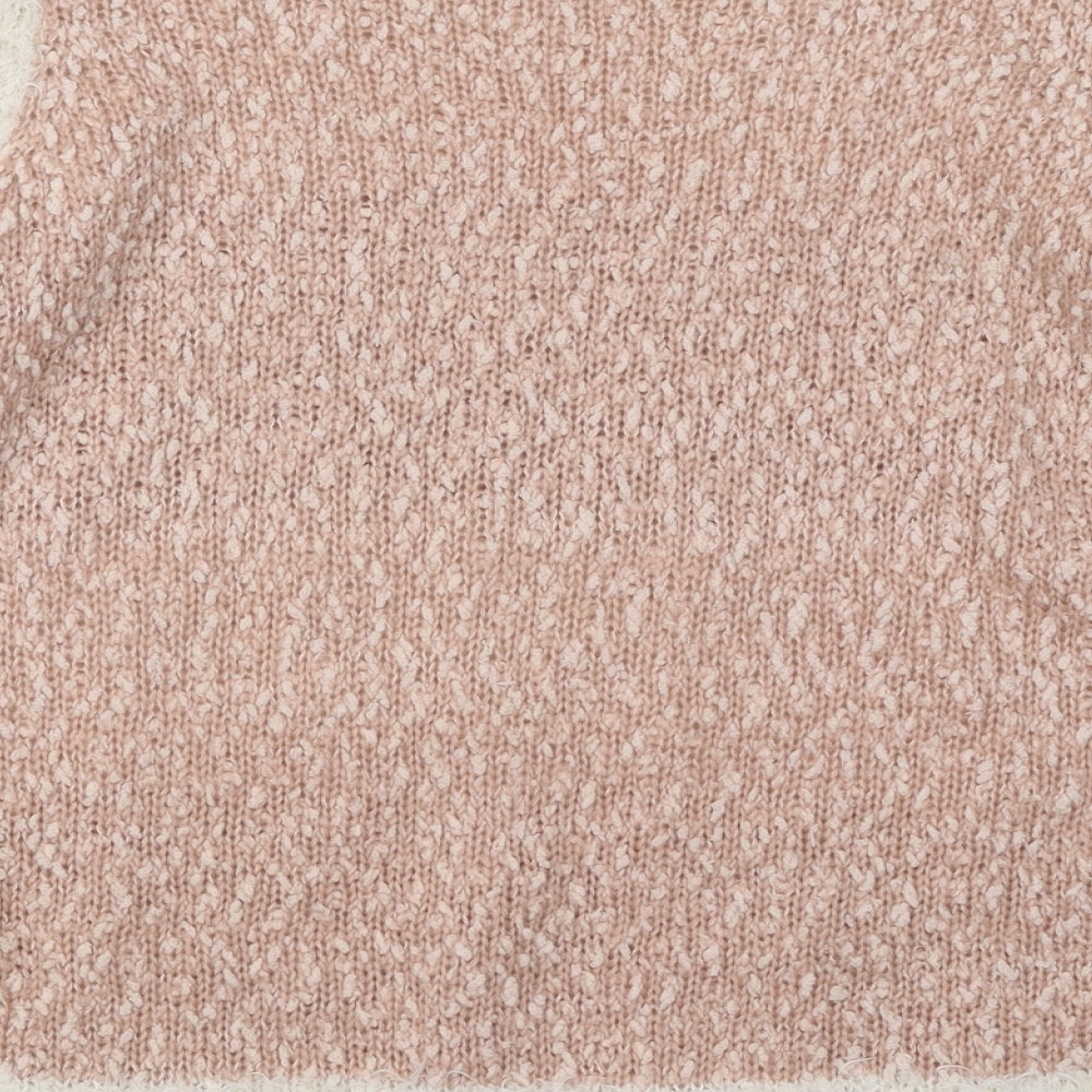 F&F Womens White Boat Neck Striped Polyester Pullover Jumper Size 8