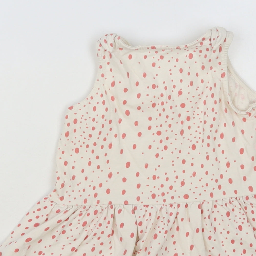 George Girls White Spotted Cotton Basic Tank Size 4-5 Years Round Neck Pullover