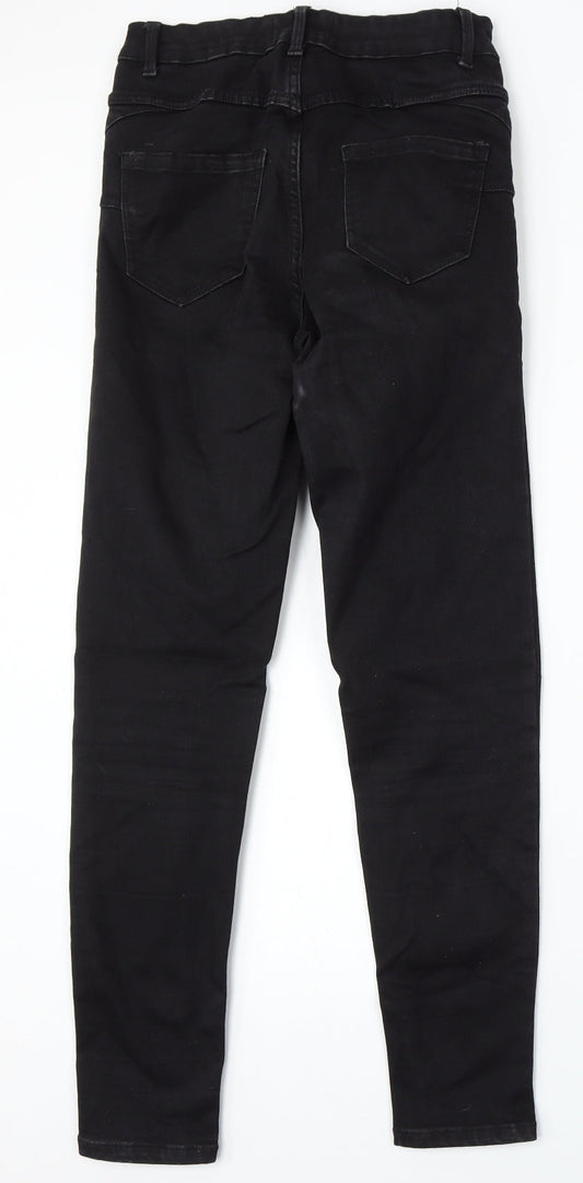 New Look Womens Black Cotton Skinny Jeans Size 8 L28 in Regular Button