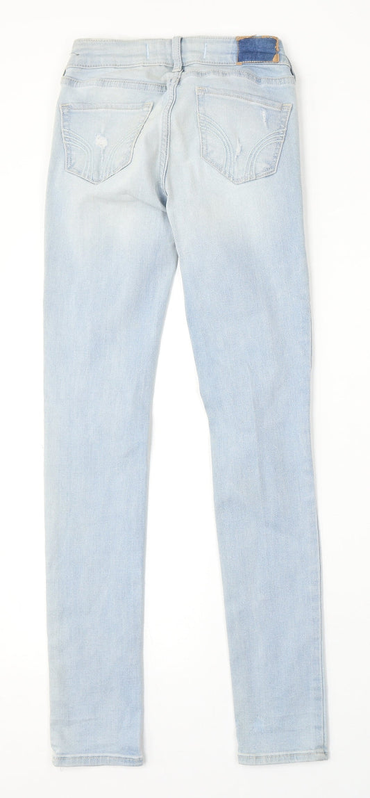 Hollister Womens Blue Cotton Skinny Jeans Size XS L29 in Regular Button