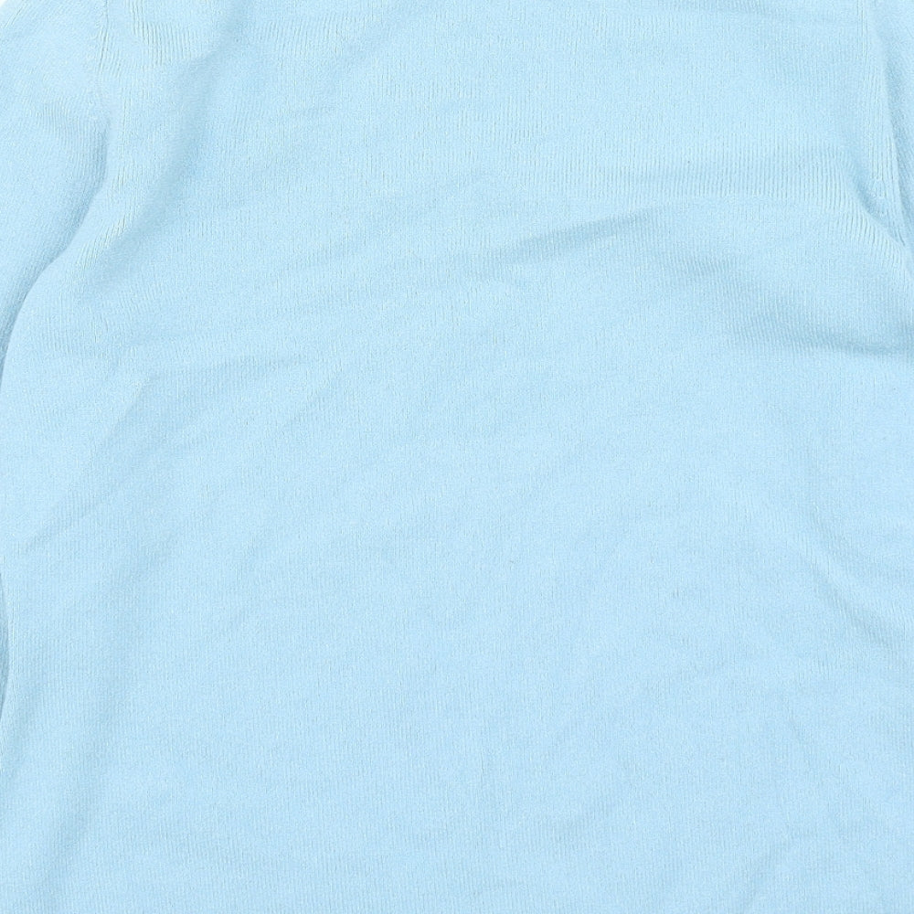 LOFT Womens Blue V-Neck Nylon Pullover Jumper Size M