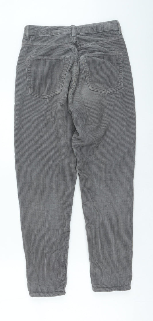 Topshop Womens Grey Cotton Straight Jeans Size 26 in L30 in Regular Zip